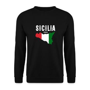 Sizilien flagge Sizilien Palermo Italien - Unisex Pullover - Schwarz - Vorne - Alina (178cm) & Michal (187cm)