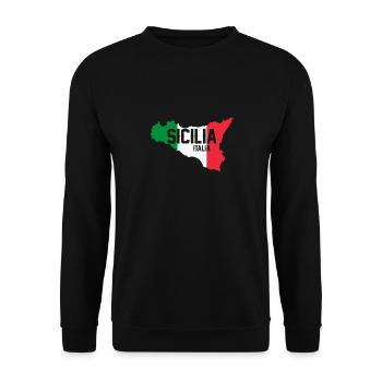 Sizilien flagge Sizilien Palermo Italien - Unisex Pullover - Schwarz - Vorne - Alina (178cm) & Michal (187cm)