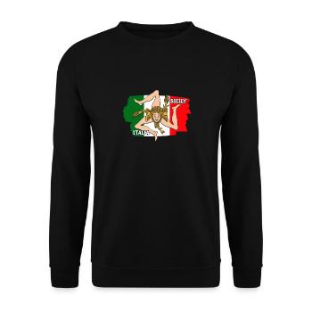 Sizilien flagge Sizilien Palermo Italien - Unisex Pullover - Schwarz - Vorne - Alina (178cm) & Michal (187cm)