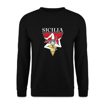Sizilien flagge Sizilien Palermo Italien - Unisex Pullover - Schwarz - Vorne - Alina (178cm) & Michal (187cm)