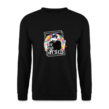 Be human Respekt Abstrakt Vaporwave Trance - Unisex Pullover - Schwarz - Vorne - Alina (178cm) & Michal (187cm)