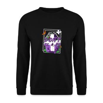 Be human Respekt Abstrakt Vaporwave Trance - Unisex Pullover - Schwarz - Vorne - Alina (178cm) & Michal (187cm)