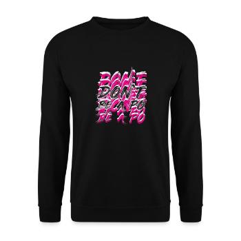 Be human Respekt Abstrakt Vaporwave Trance - Unisex Pullover - Schwarz - Vorne - Alina (178cm) & Michal (187cm)