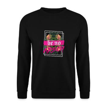 Be human Respekt Abstrakt Vaporwave Trance - Unisex Pullover - Schwarz - Vorne - Alina (178cm) & Michal (187cm)