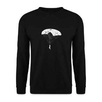 Retro Vintage Distressed Skydiving Lover - Unisex Pullover - Schwarz - Vorne - Alina (178cm) & Michal (187cm)