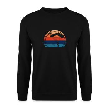 Parachutisme vintage Rétro Parachutisme - Sweat-shirt Unisexe - noir - Devant - Alina (178cm) & Michal (187cm)