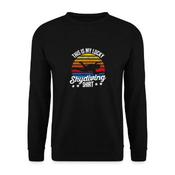 Drôles d’amateurs de parachutisme Skychute - Sweat-shirt Unisexe - noir - Devant - Alina (178cm) & Michal (187cm)