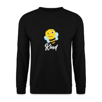 Biene Art Insekt Wortspiel Zitat Herz Liebe - Unisex Pullover - Schwarz - Vorne - Alina (178cm) & Michal (187cm)