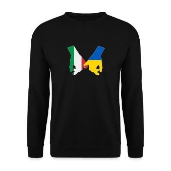 Italy supports Ukraine Love Heart - Unisex Sweatshirt - black - Front - Alina (178cm) & Michal (187cm)