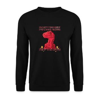 Keine Sorge, ich habe beide Impfungen hinter mir - Unisex Pullover - Schwarz - Vorne - Alina (178cm) & Michal (187cm)