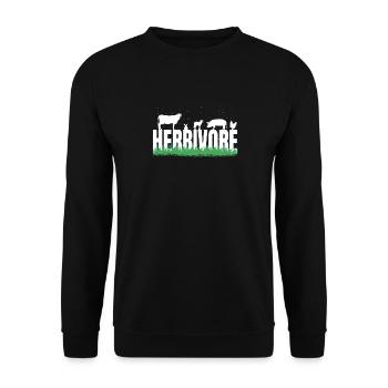 Pflanzenfresser Gras Nutztiere Vegetarisches - Unisex Pullover - Schwarz - Vorne - Alina (178cm) & Michal (187cm)