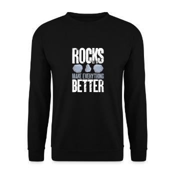 Rockhound Geology Collectionneur de pierres de collecte de roches - Sweat-shirt Unisexe - noir - Devant - Alina (178cm) & Michal (187cm)