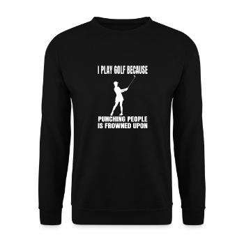 Golf Golfspielerin Golfschläger Spruch Golfball - Unisex Pullover - Schwarz - Vorne - Alina (178cm) & Michal (187cm)