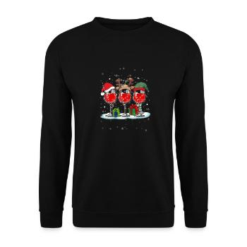 Wine Lovers Noël Chapeau de Noël Tenue Noël - Sweat-shirt Unisexe - noir - Devant - Alina (178cm) & Michal (187cm)