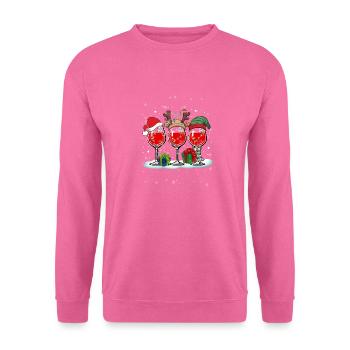 Wine Lovers Noël Chapeau de Noël Tenue Noël - Sweat-shirt Unisexe - rose - Devant