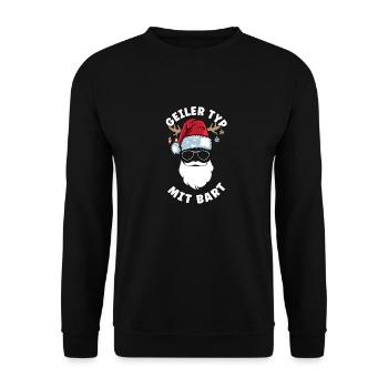 Geilertypmitbart Weihnachten Bartträger Bart - Unisex Pullover - Schwarz - Vorne - Alina (178cm) & Michal (187cm)