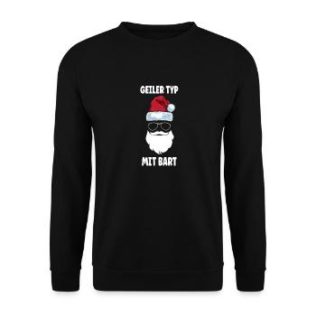 Geilertypmitbart Weihnachten Bartträger Bart - Unisex Pullover - Schwarz - Vorne - Alina (178cm) & Michal (187cm)