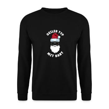 Geilertypmitbart Weihnachten Bartträger Bart - Unisex Pullover - Schwarz - Vorne - Alina (178cm) & Michal (187cm)