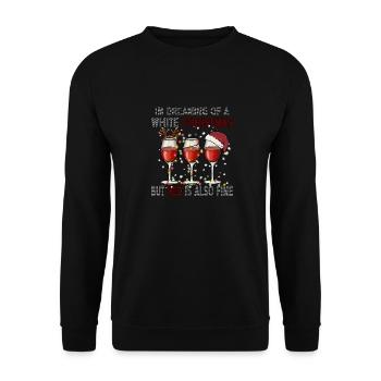 I'm Dreaming of a White Christmas but Red is also - Unisex Sweatshirt - black - Front - Alina (178cm) & Michal (187cm)