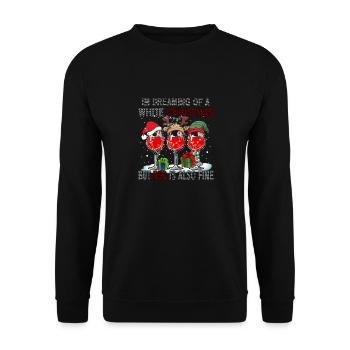 I'm Dreaming of a White Christmas but Red is also - Unisex Sweatshirt - black - Front - Alina (178cm) & Michal (187cm)
