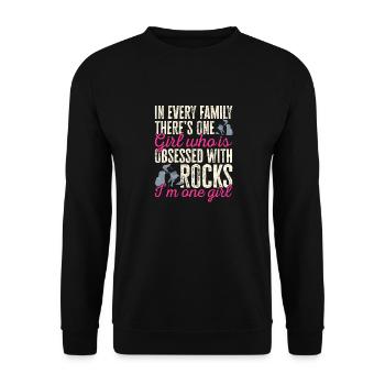 Rockhound Geology Rock Collecting Stone Collectors - Unisex Sweatshirt - black - Front - Alina (178cm) & Michal (187cm)