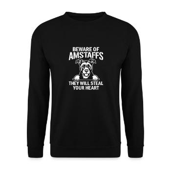 American Staffordshire Bull Terrier Staffy Dog - Unisex Sweatshirt - black - Front - Alina (178cm) & Michal (187cm)