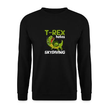 T-Rex déteste le parachutisme Drôle de parachute - Sweat-shirt Unisexe - noir - Devant - Alina (178cm) & Michal (187cm)