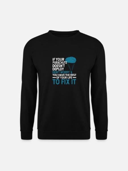 Funny parachute skydiver adventure - Unisex Sweatshirt - black