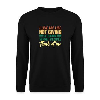 Je vis ma vie et je ne m’en soucie pas - Sweat-shirt Unisexe - noir - Devant - Alina (178cm) & Michal (187cm)