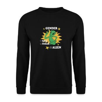 Geschlechts Männliche Frau Außerirdische - Unisex Pullover - Schwarz - Vorne - Alina (178cm) & Michal (187cm)