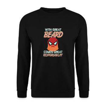 Avec une grande barbe vient avec une grande responsabilité - Sweat-shirt Unisexe - noir - Devant - Alina (178cm) & Michal (187cm)