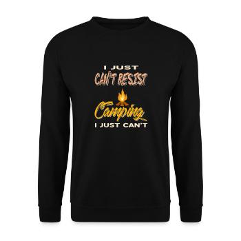I Just Can't Resist Camping I Just Can't Retro - Unisex Sweatshirt - black - Front - Alina (178cm) & Michal (187cm)