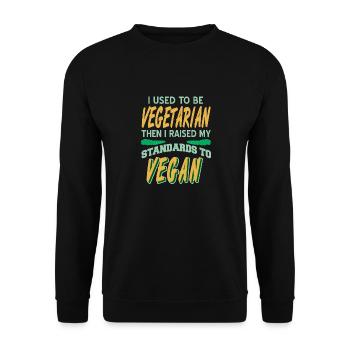 Utilisé pour être végétarien J’ai élevé mes normes - Sweat-shirt Unisexe - noir - Devant - Alina (178cm) & Michal (187cm)