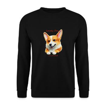 lovely day my friend - Unisex Pullover - Schwarz - Vorne - Alina (178cm) & Michal (187cm)