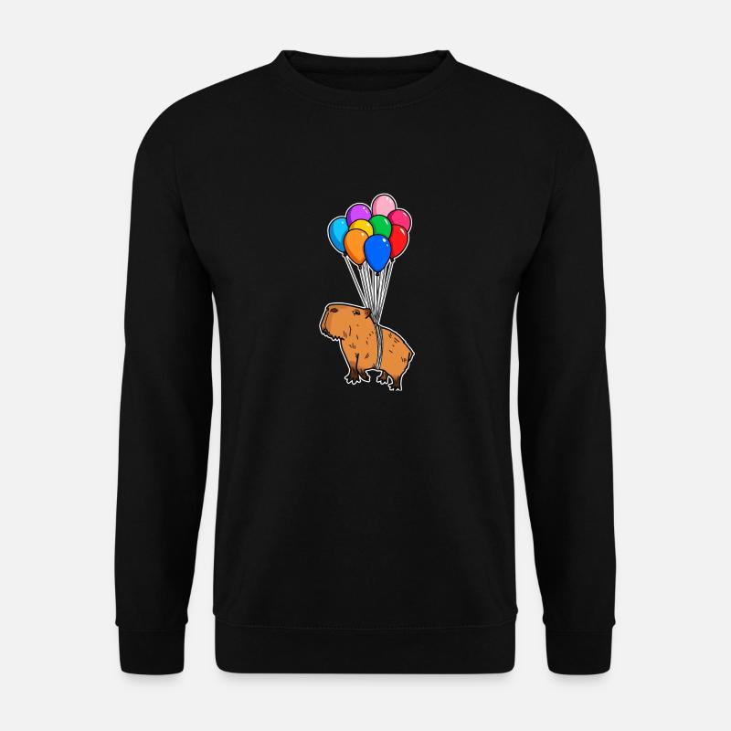 Capybara Riesenhöhle Nagetier mit Ballons Capybara - Unisex Pullover - Schwarz