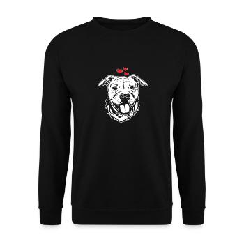 American Staffordshire Bull Terrier Staffy Dog - Unisex Sweatshirt - black - Front - Alina (178cm) & Michal (187cm)