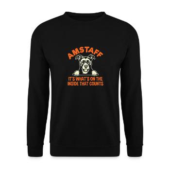 American Staffordshire Bull Terrier Staffy Dog - Unisex Sweatshirt - black - Front - Alina (178cm) & Michal (187cm)
