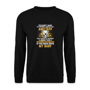 American Staffordshire Bull Terrier Staffy Dog - Unisex Sweatshirt - black - Front - Alina (178cm) & Michal (187cm)