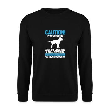 American Staffordshire Bull Terrier Staffy Dog - Unisex Sweatshirt - black - Front - Alina (178cm) & Michal (187cm)