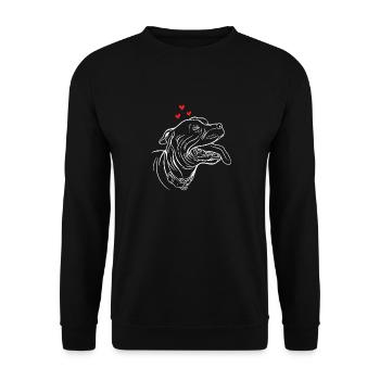 American Staffordshire Bull Terrier Staffy Dog - Unisex Sweatshirt - black - Front - Alina (178cm) & Michal (187cm)
