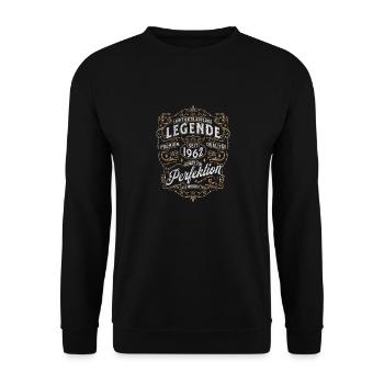Birthday 61st birthday Frau Mann 1962 Lustig - Unisex Sweatshirt - black - Front - Alina (178cm) & Michal (187cm)