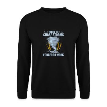 Born To Chase Storms Forced To Work Meteorologist - Unisex Sweatshirt - black - Front - Alina (178cm) & Michal (187cm)