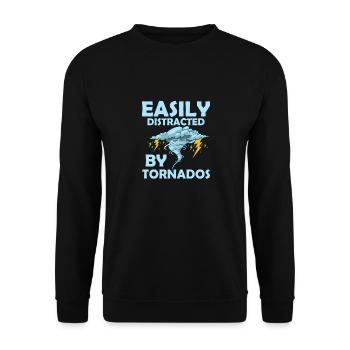 Easily Distracted By Tornados Meteorologist Storm - Unisex Sweatshirt - black - Front - Alina (178cm) & Michal (187cm)