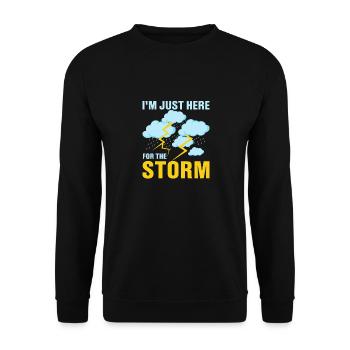 I'm Just Here For The Storm Meteorology Meteorolo - Unisex Sweatshirt - black - Front - Alina (178cm) & Michal (187cm)
