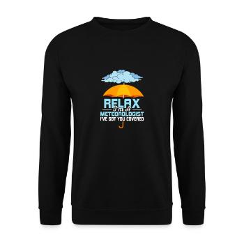 Détendez-vous Je suis météorologue Météorologie Météo - Sweat-shirt Unisexe - noir - Devant - Alina (178cm) & Michal (187cm)