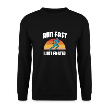 Lustiges Marathon Läufer Cross Country Marathoner - Unisex Pullover - Schwarz - Vorne - Alina (178cm) & Michal (187cm)