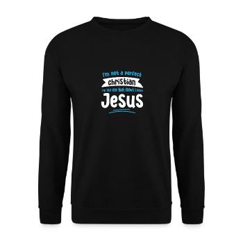 Foi Chrétien Jésus-Christ Bible Religion Dieu - Sweat-shirt Unisexe - noir - Devant - Alina (178cm) & Michal (187cm)