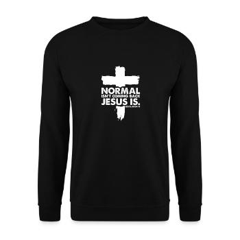 Glaube Christlich Jesus Christ Bibel Religion Gott - Unisex Pullover - Schwarz - Vorne - Alina (178cm) & Michal (187cm)