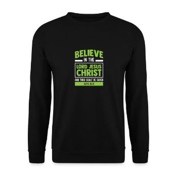 Foi Chrétien Jésus-Christ Bible Religion Dieu - Sweat-shirt Unisexe - noir - Devant - Alina (178cm) & Michal (187cm)