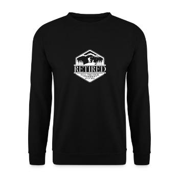 Retired Full-Time Hiker 2023 - Wanderer Rente - Unisex Pullover - Schwarz - Vorne - Alina (178cm) & Michal (187cm)